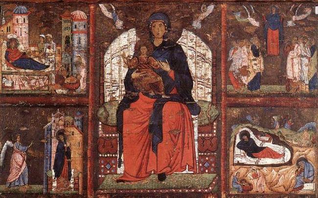Virgin and Child Enthroned with Scenes from the Life of the Virgin, unknow artist